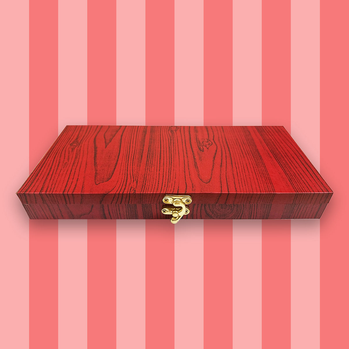Red Wooden Choclate Box - 21 Pcs