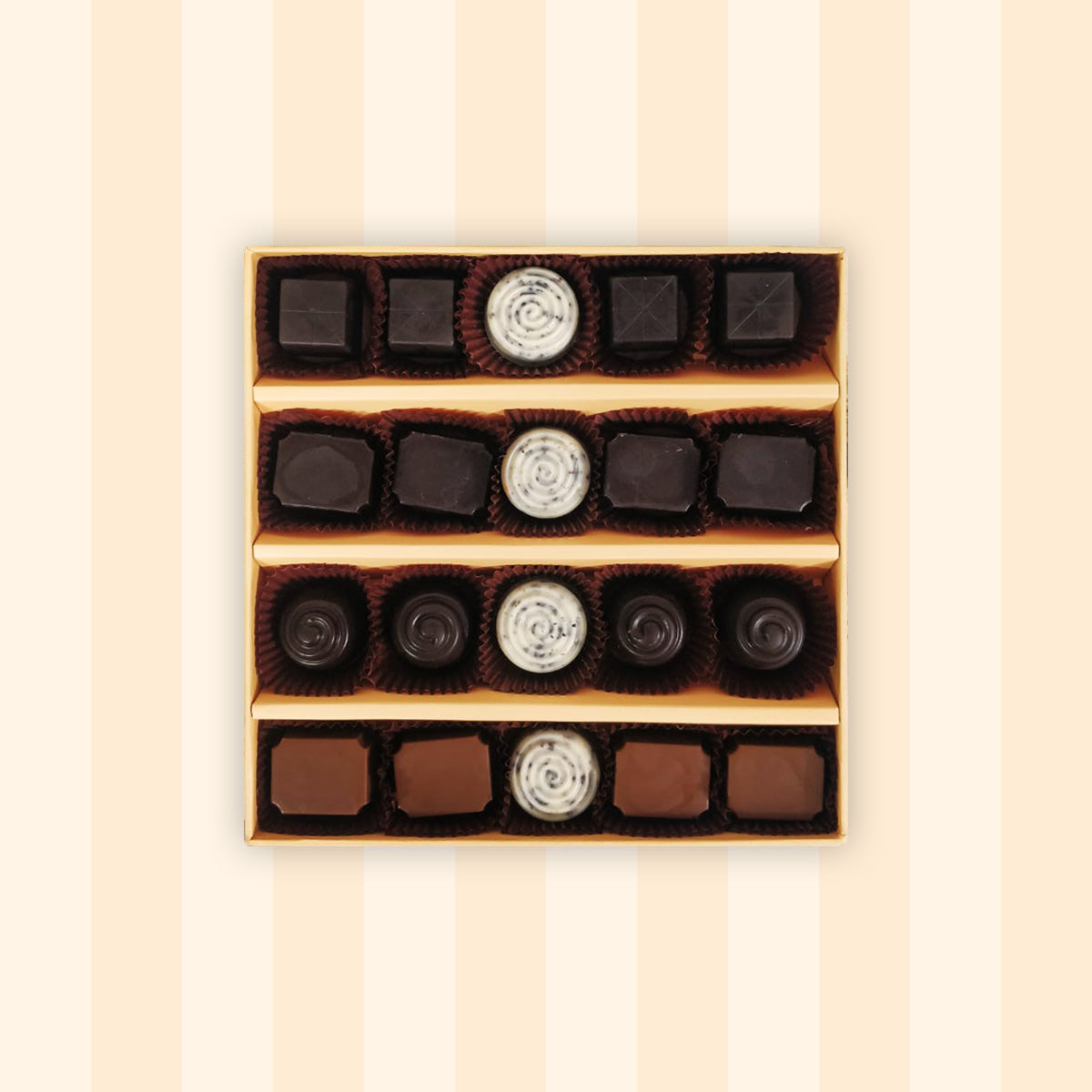 Peach Square Chocolate Box - 20 Pcs