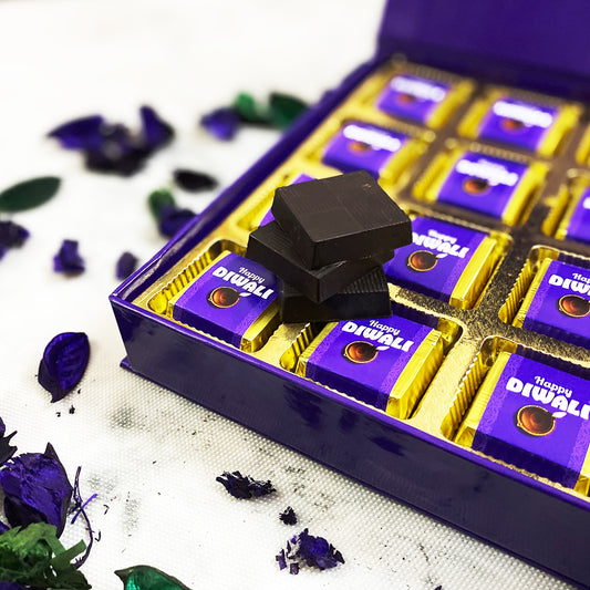 Purple Golden Work Chocolate Gift Box - 25 Pcs
