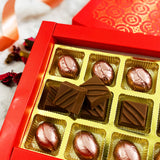 Red Gold Motif Chocolate Box - 18 Pcs